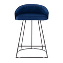 Canary Upholstered Counter Stool Black Steel - Set Of 2