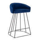 Canary Upholstered Counter Stool Black Steel - Set Of 2