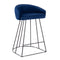 Canary Upholstered Counter Stool Black Steel - Set Of 2