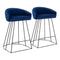 Canary Upholstered Counter Stool Black Steel - Set Of 2