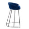 Canary Upholstered Counter Stool Black Steel - Set Of 2