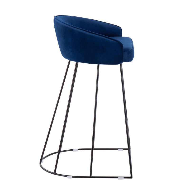 Canary Upholstered Counter Stool Black Steel - Set Of 2