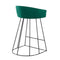 Canary Upholstered Counter Stool Black Steel - Set Of 2