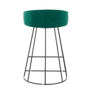 Canary Upholstered Counter Stool Black Steel - Set Of 2