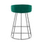 Canary Upholstered Counter Stool Black Steel - Set Of 2