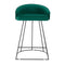 Canary Upholstered Counter Stool Black Steel - Set Of 2