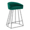 Canary Upholstered Counter Stool Black Steel - Set Of 2
