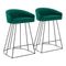 Canary Upholstered Counter Stool Black Steel - Set Of 2