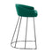Canary Upholstered Counter Stool Black Steel - Set Of 2