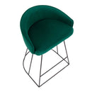 Canary Upholstered Counter Stool Black Steel - Set Of 2