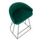 Canary Upholstered Counter Stool Black Steel - Set Of 2