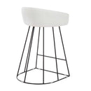 Canary Upholstered Counter Stool Black Steel - Set Of 2