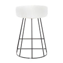 Canary Upholstered Counter Stool Black Steel - Set Of 2
