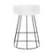 Canary Upholstered Counter Stool Black Steel - Set Of 2