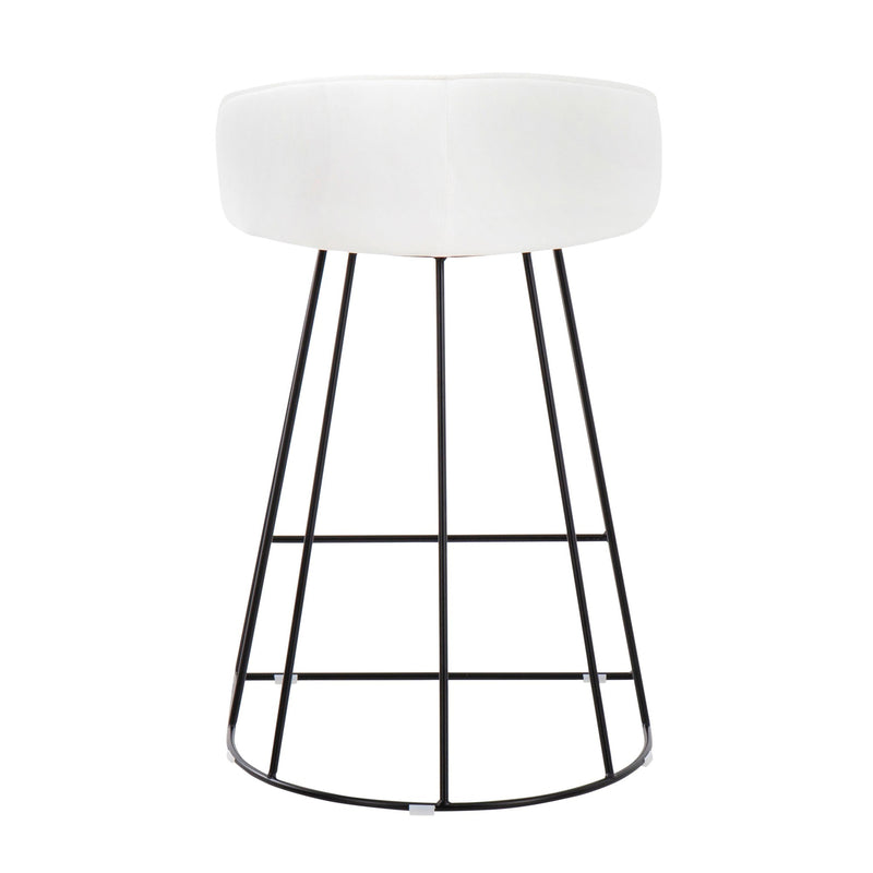Canary Upholstered Counter Stool Black Steel - Set Of 2