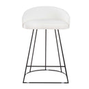 Canary Upholstered Counter Stool Black Steel - Set Of 2