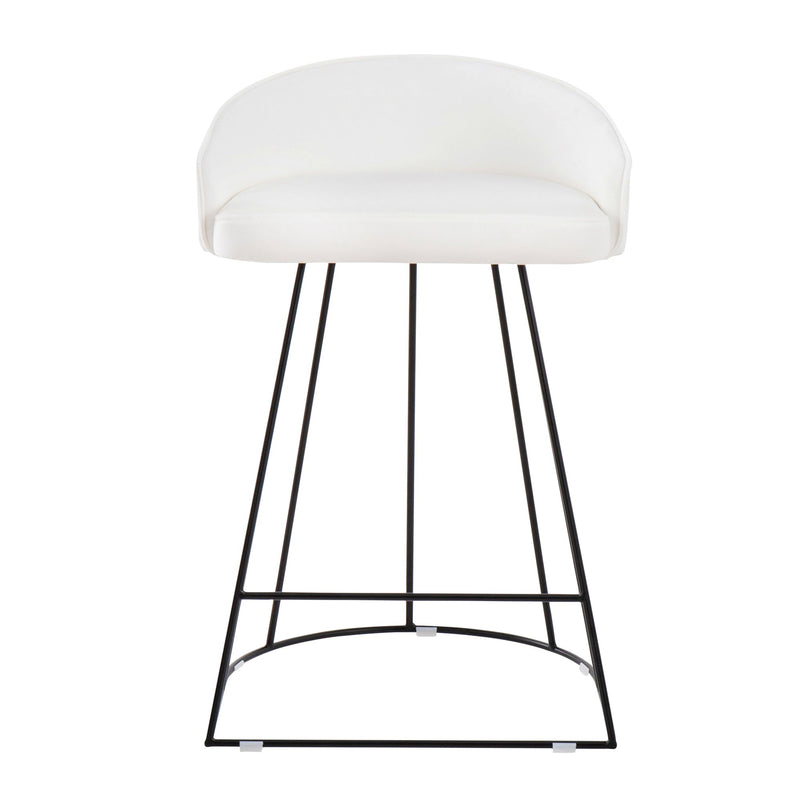 Canary Upholstered Counter Stool Black Steel - Set Of 2