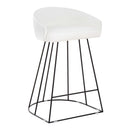 Canary Upholstered Counter Stool Black Steel - Set Of 2