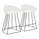 Canary Upholstered Counter Stool Black Steel - Set Of 2