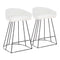 Canary Upholstered Counter Stool Black Steel - Set Of 2