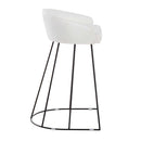 Canary Upholstered Counter Stool Black Steel - Set Of 2