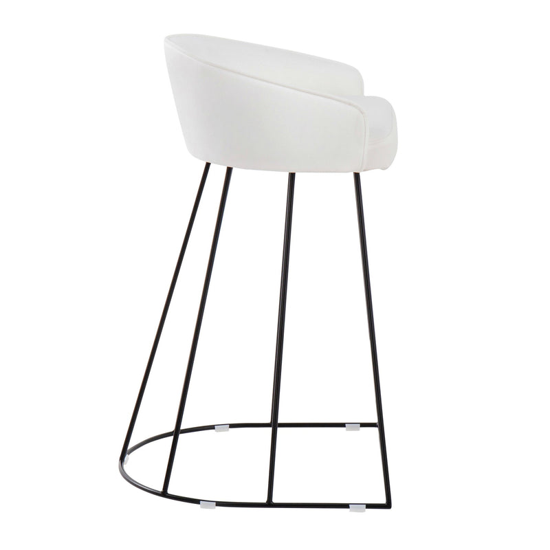 Canary Upholstered Counter Stool Black Steel - Set Of 2