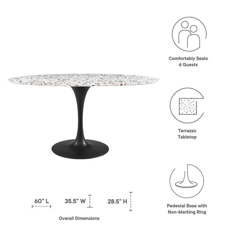 Lippa 60" Oval Terrazzo Dining Table