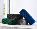 Kaylee Jumbo Black Velvet Ottoman - hollywood-glam-furnitures