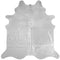 Real Cowhide Silver Metallic On White