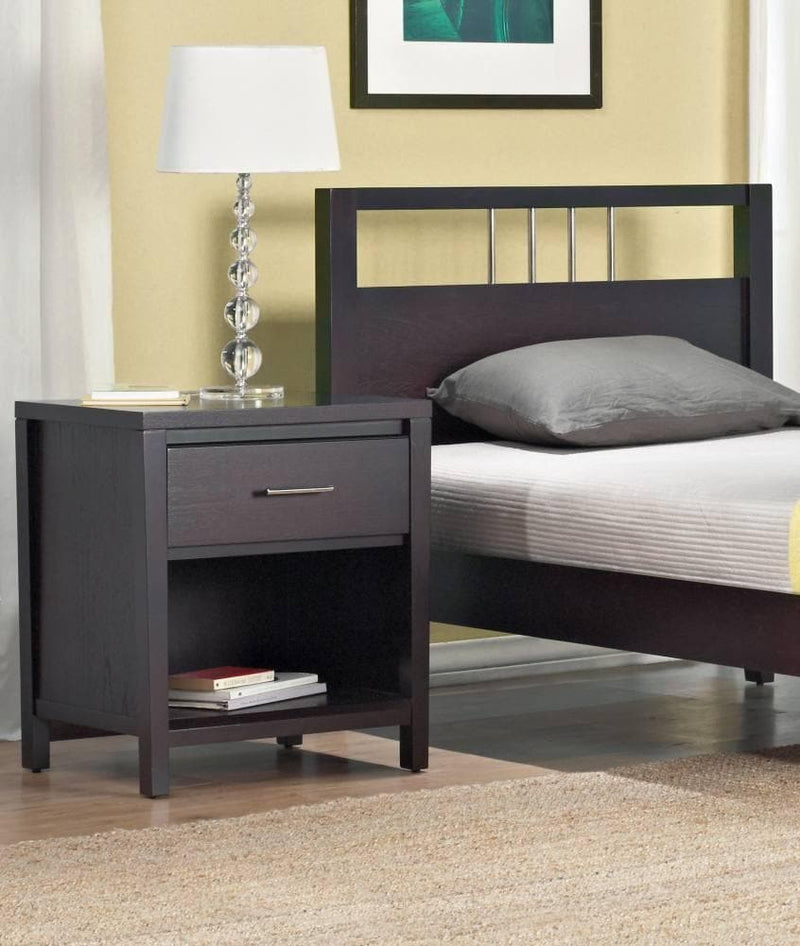 Nevis One Drawer Nightstand in Espresso