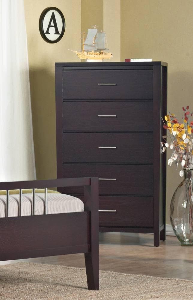 Nevis Five Drawer Chest in Espresso