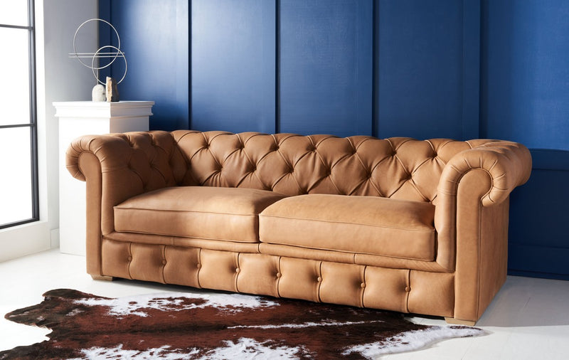 Andres Leather Chesterfield Sofa
