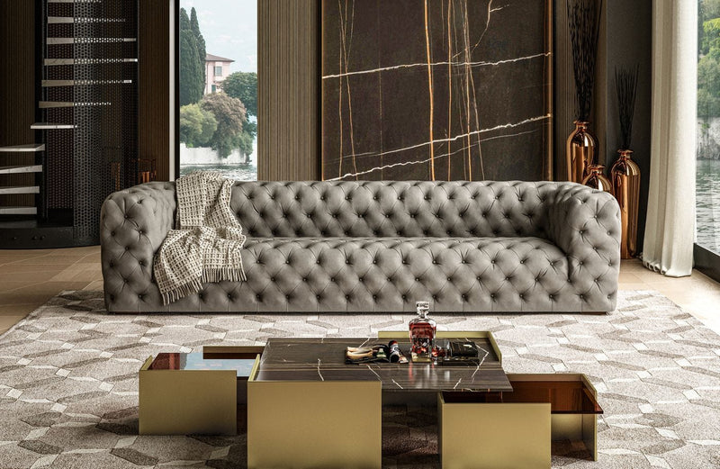 Coronelli Leather Sofa - Italian Grey Nubuck