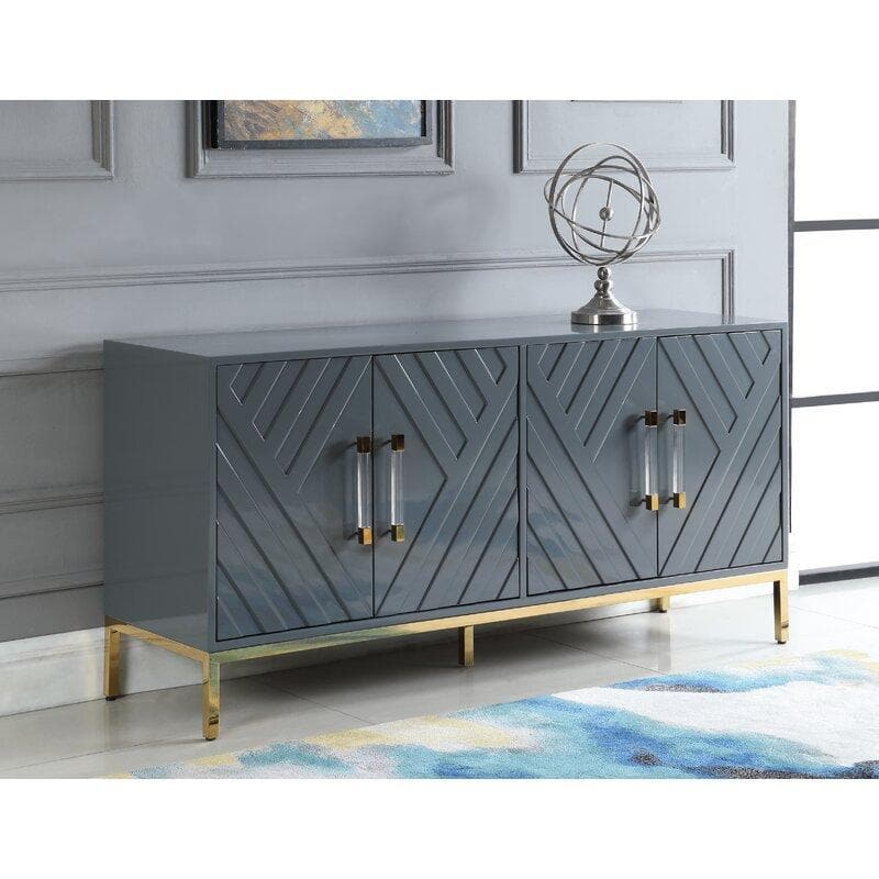 Harper Lacquer Buffet with Gold Legs
