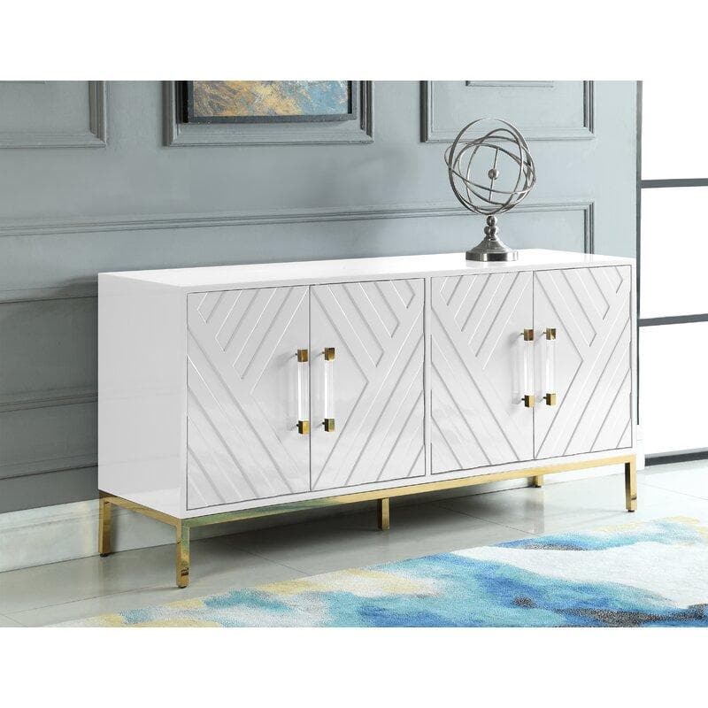 Harper Lacquer Buffet with Gold Legs