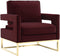 Avery Velvet Accent Chair with Gold Legs