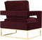 Avery Velvet Accent Chair with Gold Legs