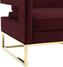 Avery Velvet Accent Chair with Gold Legs