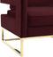 Avery Velvet Accent Chair with Gold Legs