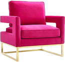Avery Velvet Accent Chair with Gold Legs