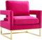 Avery Velvet Accent Chair with Gold Legs