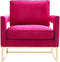 Avery Velvet Accent Chair with Gold Legs