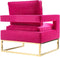 Avery Velvet Accent Chair with Gold Legs