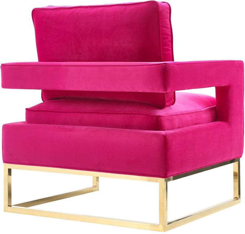 Avery Velvet Accent Chair with Gold Legs