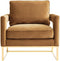 Avery Velvet Accent Chair with Gold Legs