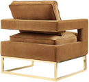 Avery Velvet Accent Chair with Gold Legs