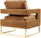 Avery Velvet Accent Chair with Gold Legs