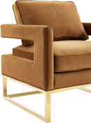 Avery Velvet Accent Chair with Gold Legs