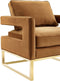 Avery Velvet Accent Chair with Gold Legs