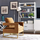 Avery Velvet Accent Chair with Gold Legs